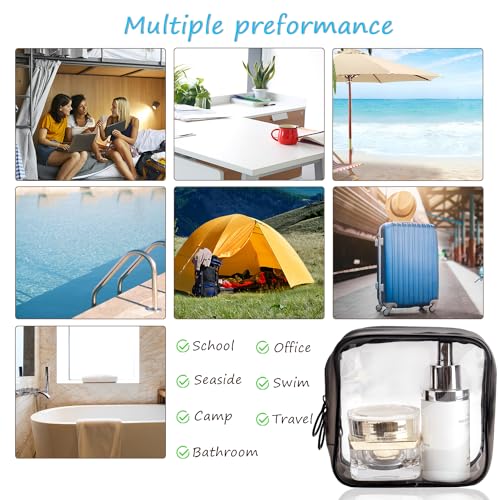 LYroo Black Small Makeup Bag Clear Mini Makeup Zipper Pouch Makeup Bag Small Cosmetic Bag for Purse Essentials Items Women Coin Purse Aesthetic Stuff(2 Pack)4