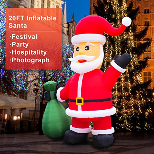 20Ft Giant Inflatable Santa Claus For Christmas Yard Decoration Outdoor Yard Lawn Xmas Party Decoration With 370W Blower… #TOP2