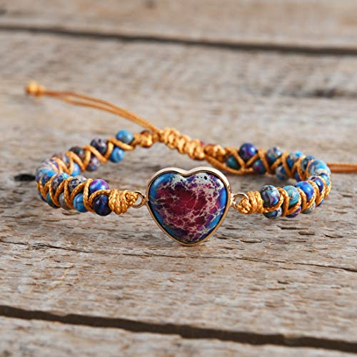 Image of YGLINE Boho Handmade Natural Stone Bead Wrap Wrist Statment Bracelet Jewelry Collection