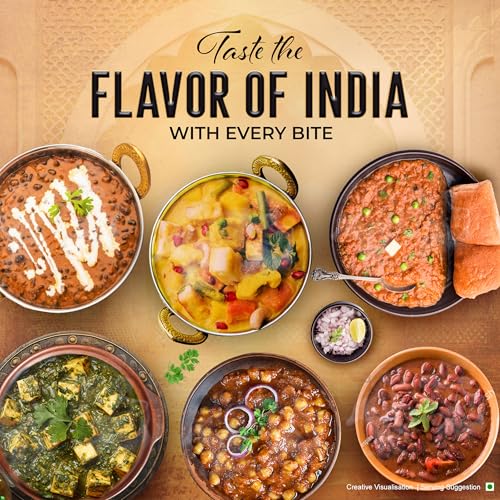 Image of Kitchens of India Ready To Eat Dinner Variety Pack of 6 - 10 Ounces, Authentic Vegetarian Indian Food, Gluten-Free