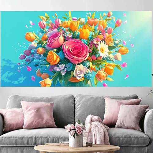 Diamond Painting Adulte Rose Idée Cadeau Kit Loisir Créatif Fleur 5D