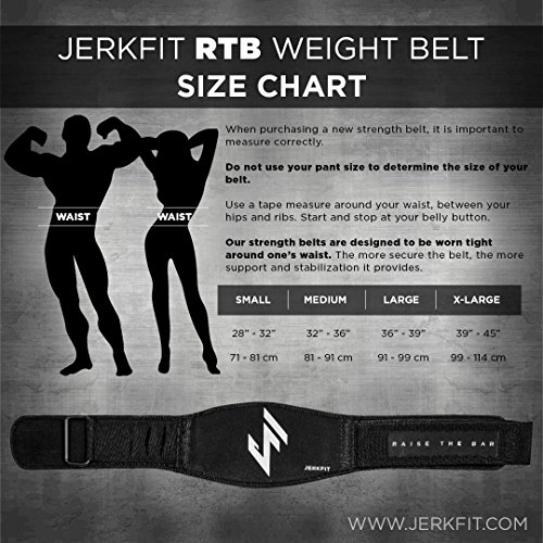 Jerkfit RTB Weight Lifting Belt - Large (36"-39"), Neoprene Weight Belt for Men and Women - Heavy Duty Gym Belt - Deadlift Belt for Powerlifting, Squats, Strength Training, Bodybuilding