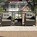 UDPATIO 3-Teiliges Rattan Gartenmöbel Set für 2 Personen, Balkonmöbel Set mit 2 Sesseln & Kaffeetisch, Outdoor Lounge Gartenmöbel Set für Garten, Poolbereich, Balkon & Terrasse (Braun+Schwarz)