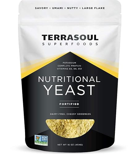 Terrasoul Superfoods Premium escamas de levadura nutricional, 16 oz – Fortificado | Sin Gluten | Sin OGM | Vegano