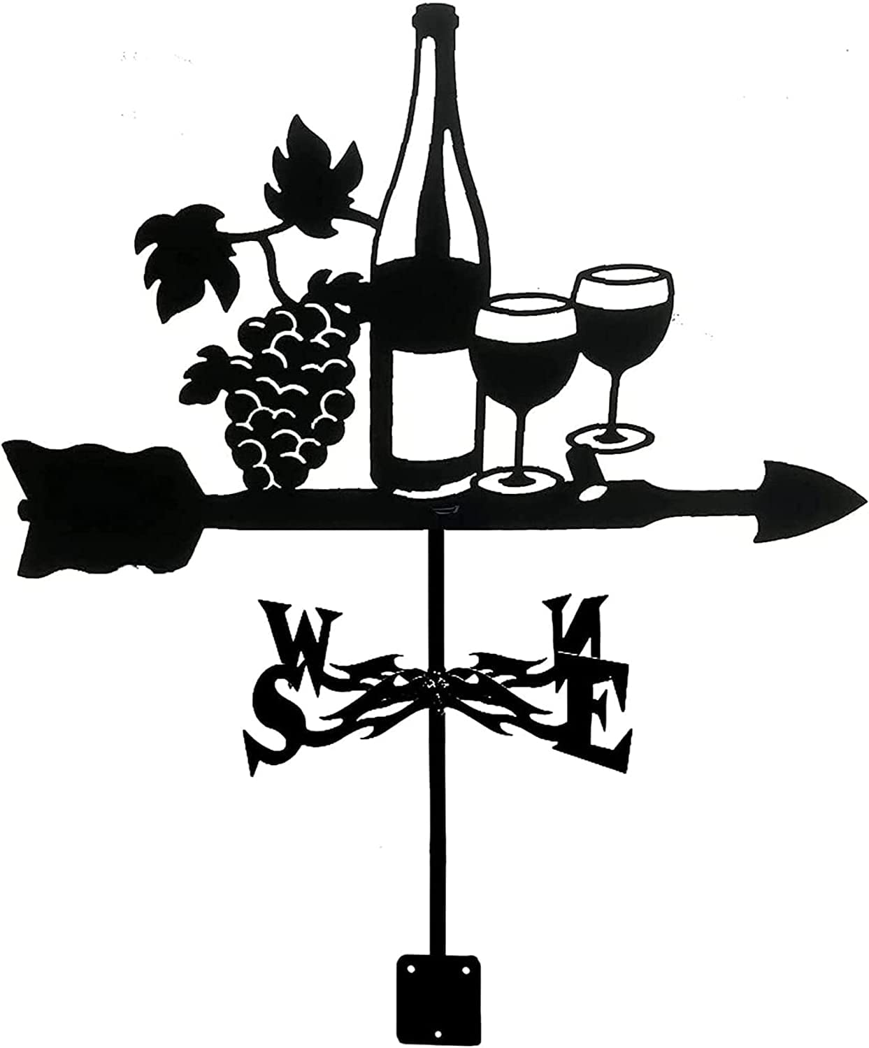 WIQUYBML Weather Vane Wine Weathervane Stainless Steel Durable Farm Scene Weathervanes Wind Direction Indicator Garden Stake/Bottle a/35 * 50Cm