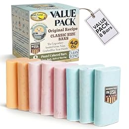 Amish Farms Soap 8-Bar Value Pack – Easy-Grip Hydrating Bars (5 oz Each, 2.5 lb) USA Made for Sensitive Skin - Clean Scent, Original Recipe – Tin Tub Collection