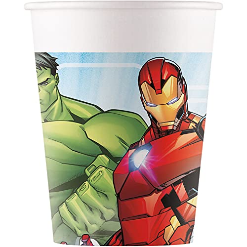 Marvel Procos 93467 Lot de 8 gobelets jetables en papier pour fête d'anniversaire d'enfant, capacité max. 200 ml, FSC® Mix