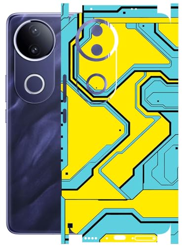 Image of AtOdds - Full Body Back Screen Guard Protector Film - Lamination Wrap Skin Sticker Compatible with VIVO T4R (5G) | Scratchproof Matte Finish (YellowLane)