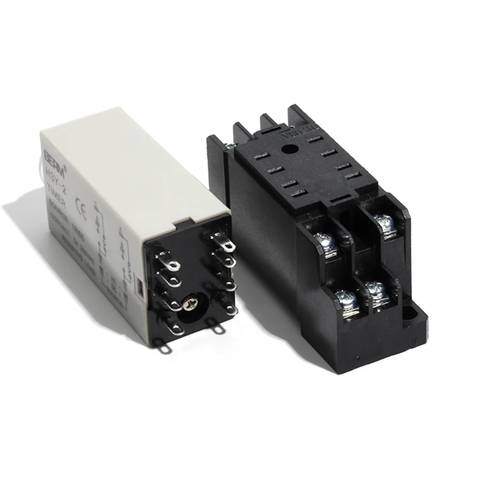 Relé de tiempo DC24V modelo H3Y-2 temporizador de retardo de apagado con base 6/10/30/60 minutos conjunto de 8 pines relé temporizador de rango con enchufe(Size:6Minutes)