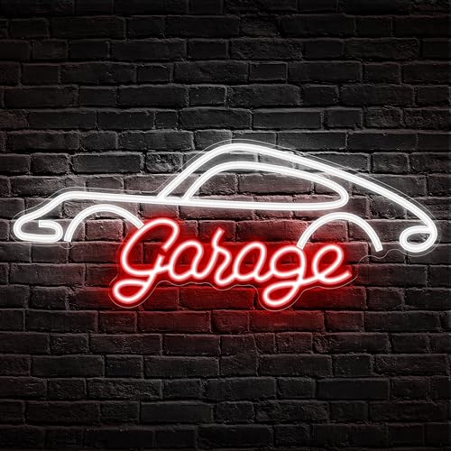 Kavaas Garage Neon Sign, LED Garage Sign for Car Room Decor | Neon Car Sign for Garage Decor, Auto Repair Workshop, Man Cave - Best Gifts for Dad, Car Enthusiast (GRG2)