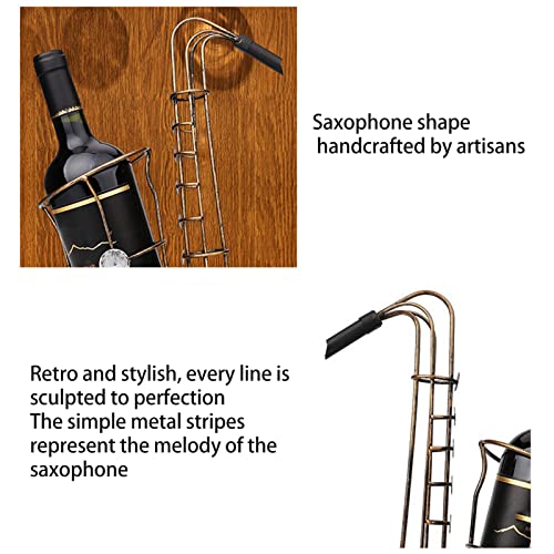 Soporte para botellas diseño saxofón de metal miniatura 3