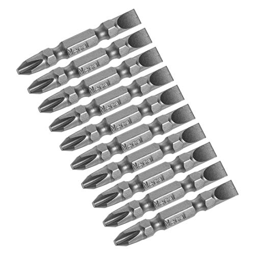 Uxcell 10 Pcs Ph2/Sl6 Magnetic Double Ended Screwdriver Bits, 1/4 Inch Hex Shank 1.97-Inch Length S2 Power Tool #TOP19