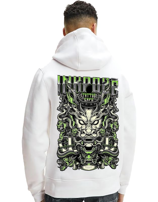Image of VLAM Tatoo Design Graphic Art Cotton Unisex Hoodie | Trendy Back Print Anime Hoodie and Sweatshirt