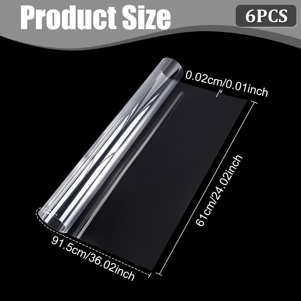 6 hojas de plástico para cortar, 61 x 91,5 cm, hojas de plástico transparente en blanco de 0,2 mm de grosor, papel de plantilla para cortar, plantilla para acolchar