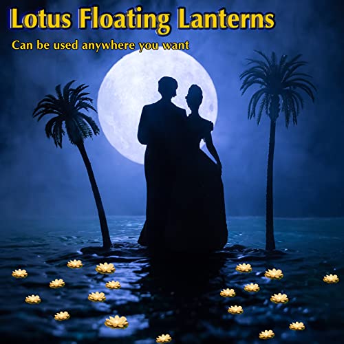 24 Pcs Floating Pool Lights Lotus Floating Lanterns Lifelike Artificial Floating Flowers For Pool With Led Lights Battery Operated Lily Pads Water Lantern For Decor (White, 3.94 Inch, 5.91 Inch) #TOP5
