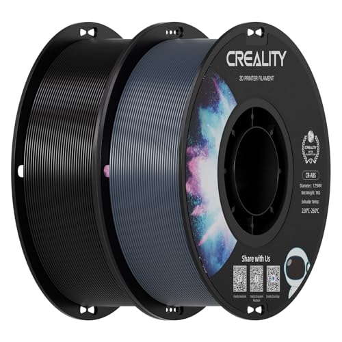 Creality 2 kg Black & Gray ABS Filament 1.75mm, 3D Printer Filament Bundle, Excellent Resistance, Odorless Non-Toxic, Stability, Tough (Black & Gray)