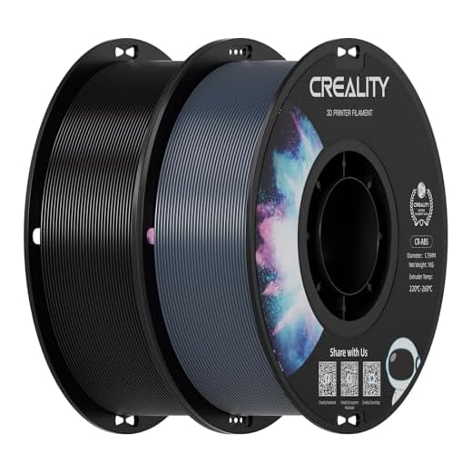Creality 2 kg Black & Gray ABS Filament 1.75mm, 3D Printer Filament Bundle, Excellent Resistance, Odorless Non-Toxic, Stability, Tough (Black & Gray)