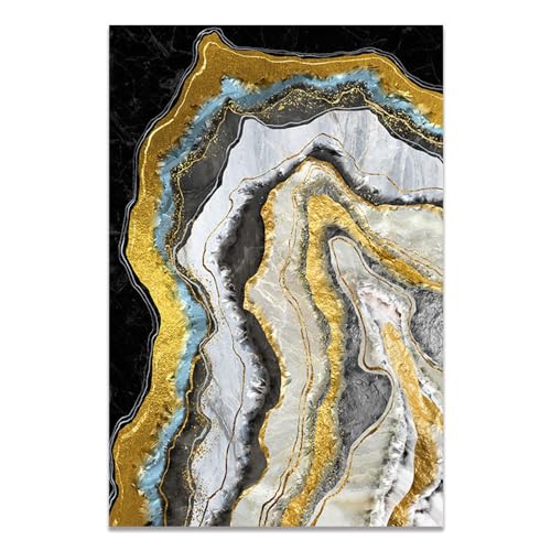 Tableau abstrait en marbre doré SOBMQ pour sublimer vos murs vide - 4
