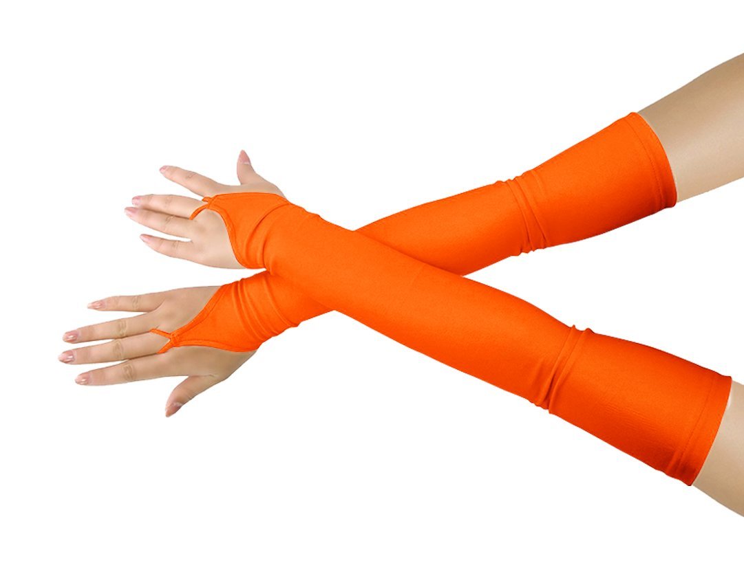 Stretchy Spandex Fingerless Over Elbow Cosplay Catsuit Opera Long Gloves