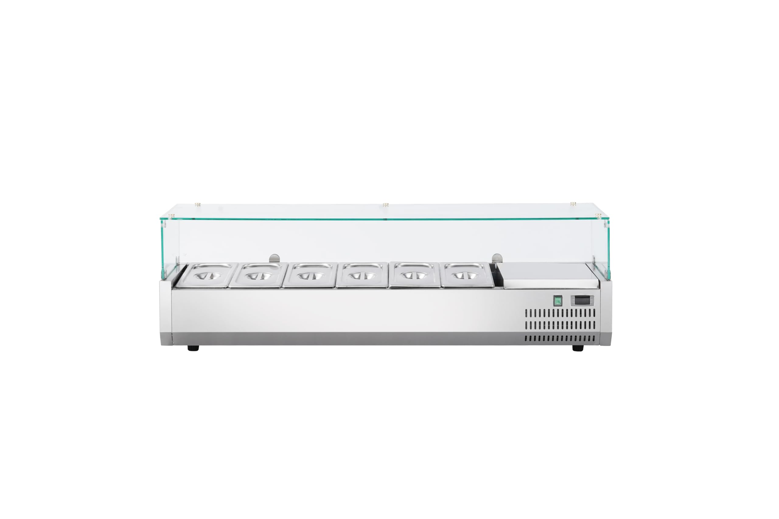 METRO Professional Vetrina refrigerata GHS2150, acciaio inox/vetro, 150 x 39.5 x 43.5 cm, 52 L, 135 W, compatibile con GPT2100, argento