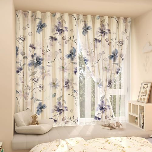 Cortina autoadhesiva de doble capa para regular la luz en ventanas de dormitorios 2