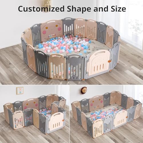 Image of Uanlauo Baby Playpen, 2 Panel Panel Baby Play Yard, Foldable Playpen Extension, Lightweight, Packable and Easy Setup Babies Playard, Safety and Durable Playpens Panel