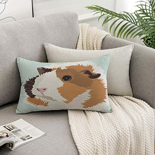 Tks Mitlan Guinea Pig Pillow Covers 12 X 20 Inch Mouse Animal Cute Cartoon Lovely Head Portrait Fluffy Furry Comic Pillows Decorative Throw Pillows Farmhouse Decor For Home Cushion Case #TOP6