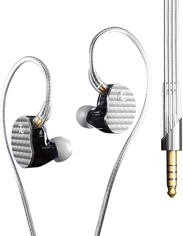 7HZ FIVE 10mm Dynamic in-Ear Headphone with 0.78 2Pin Detachable Cable (4.4mm plug), Black