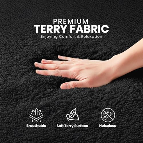 Image of Twin Size Mattress Protector Waterproof, Premium 200 GSM Terry Mattress Cover, Soft & Breathable Bed Cover, Fitted Sheet Style Stretchable Deep Pockets 15 inch by Utopia Bedding (Black)