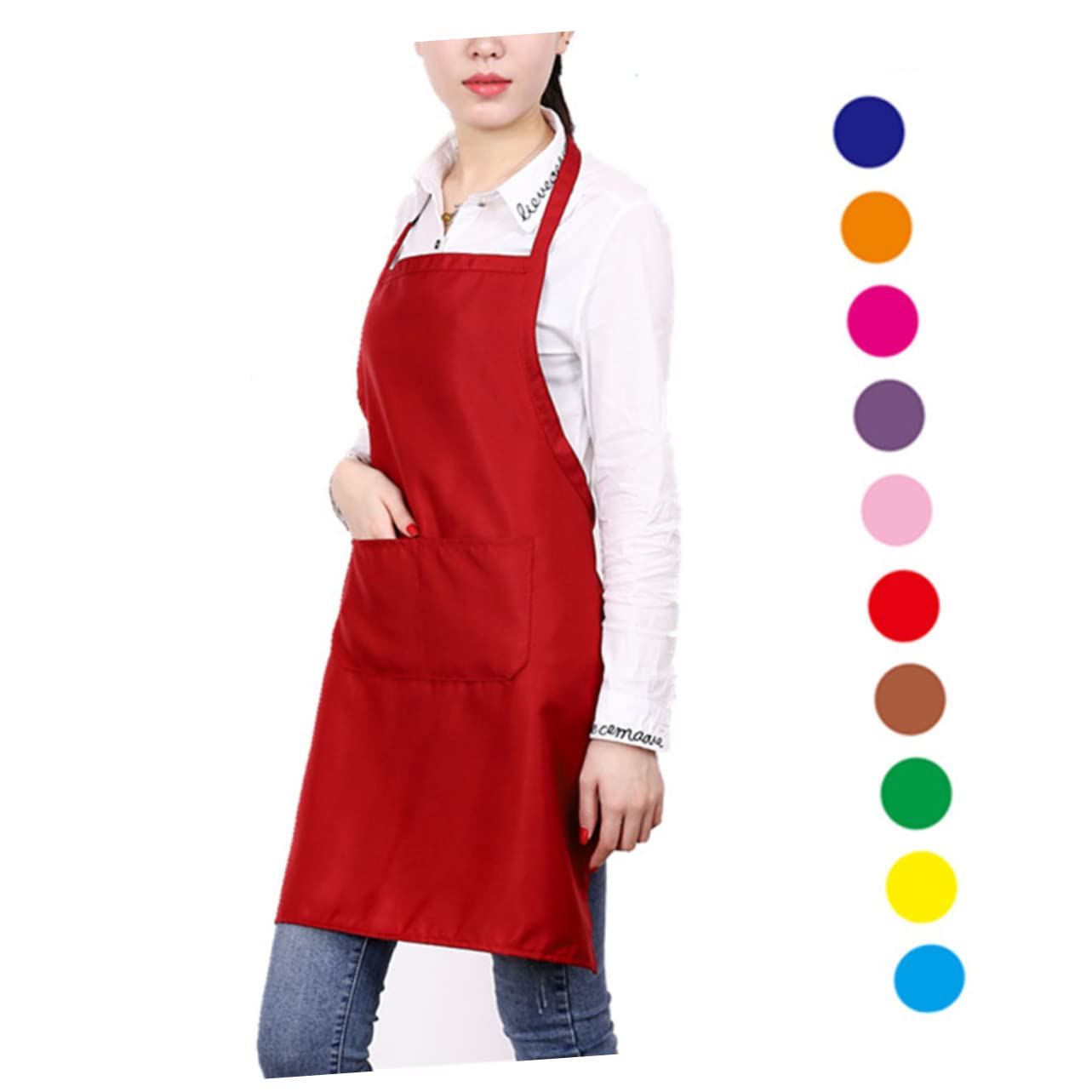 MOLUCKFU Bib Aprons with Pockets The Bib Bibs Kitchen Apron Bib Chef Apron Waterproof Bib Apron