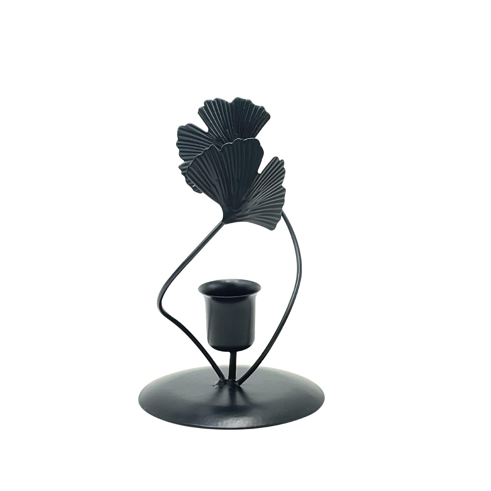 Ginkgos Wrought Iron Wedding Table Candlestick Decorations Home Candlelights Dinner Metal Holder Ginkgos Candlestick