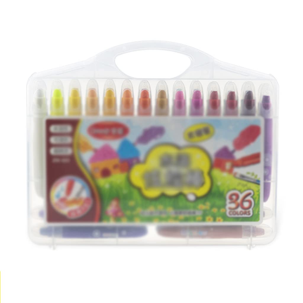 ASFD Drawing pens 36-Color Silky Colorful Stick Oil Painting Stick Large-Capacity Water-Soluble Rotary Children's Painting Crayons Colour pens
