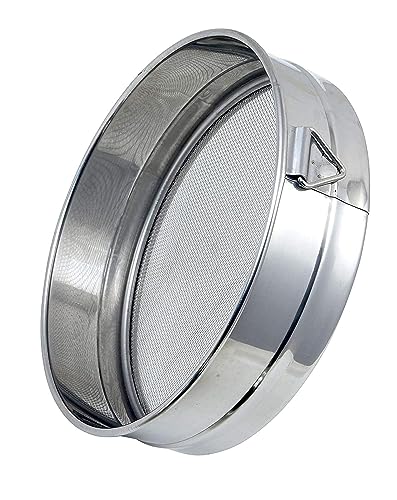 Image of Ajay's Shoppe 19 CM Stainless Steel Atta Chalni | Fine Mesh Flour Sieve | 5 CM Deep Flour Strainer for Wheat, Maida & Besan