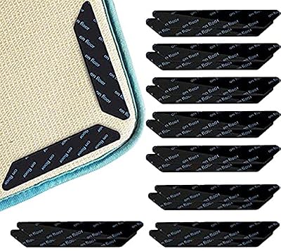 Carpet Gripper, Anti-Slip Rug Grippers Reusable Anti Curling Rug Gripper Carpet Stopper, Strong Stickiness for Wooden Hard Floors All Types and Sizes of Rugs (30x180, Black)