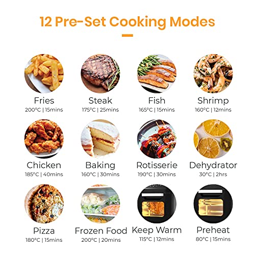 Pro Breeze 12.7 Quart Air Fryer Oven - Large Air Fryer Toaster Oven, 12 Cooking Modes Including Rotisserie & Food Dehydrator, 19 Accessories #TOP7