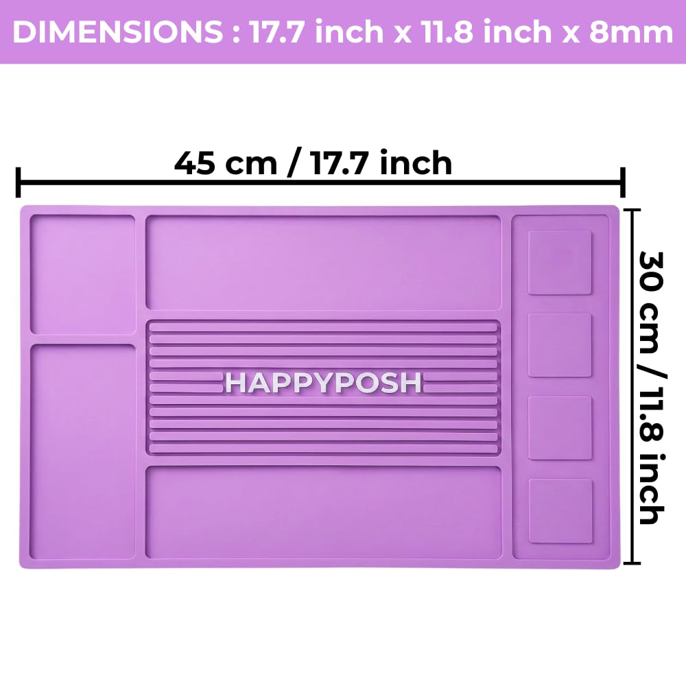 Magnetic Barber Mat,Magnetic Barber Mats For Clippers and Supplies, Barbershop Pad for Station, Beauty Salon Table Matt, Tool Organizer for Pro Hairstylist,Purple