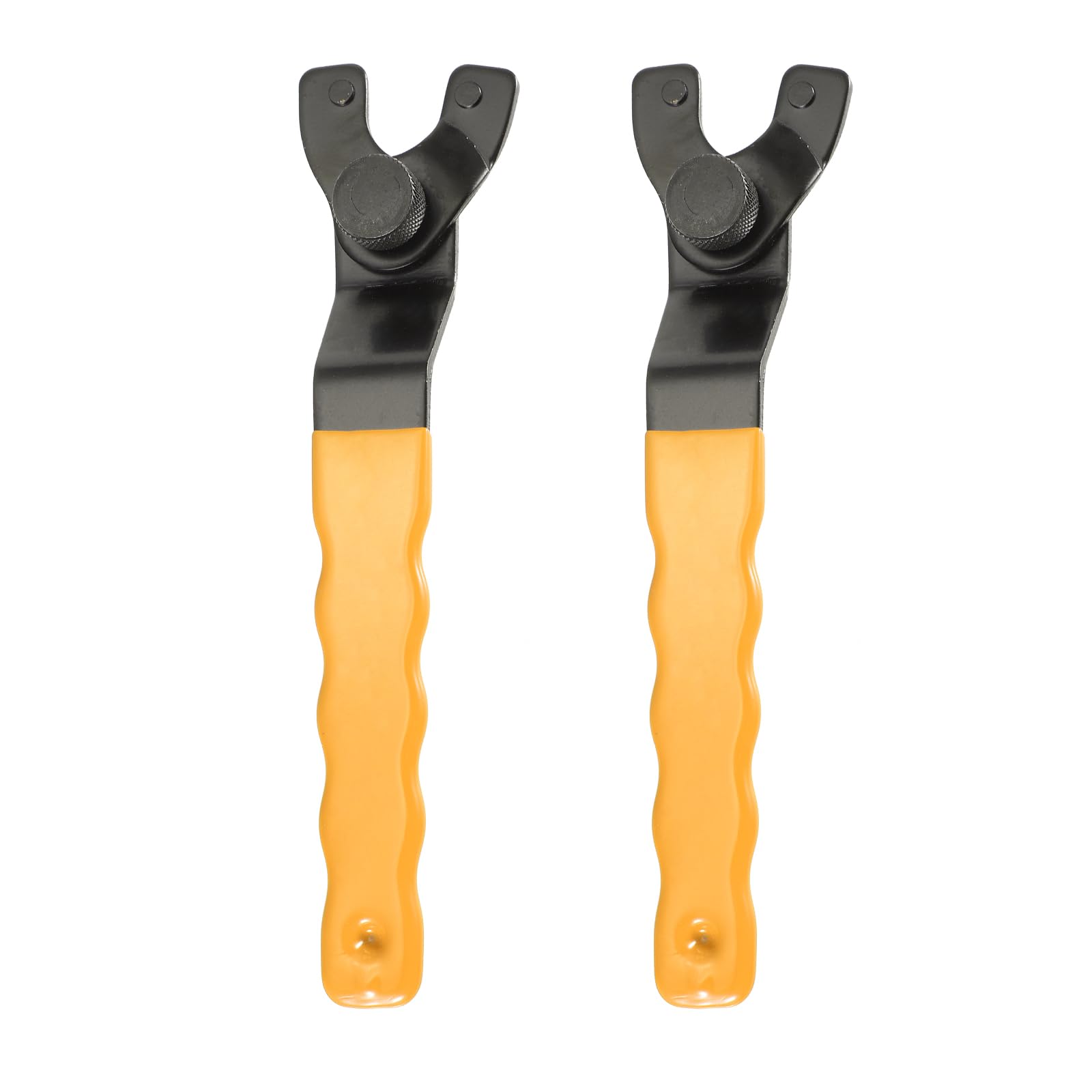 sourcing map 2pcs Angle Grinder Wrench 0.4"-1.6"(10-40mm) Range Universal Adjustable Lock Nut Pin Replacement Wrenches Spanner for Angle Grinder Machine Table Grinder Marble Machine, Yellow
