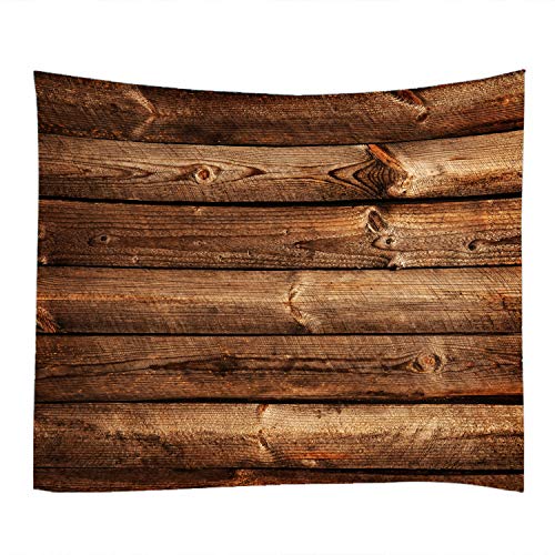 Wodejia Fabric Tapestry Decorative Wall Art Tablecloth Bedspread Picnic Blanket Beach Throw Blanket For Bedroom Hall Dormitory Living Room Hanging 79 X 59 Inches Brown Wooden Wall Print #TOP22