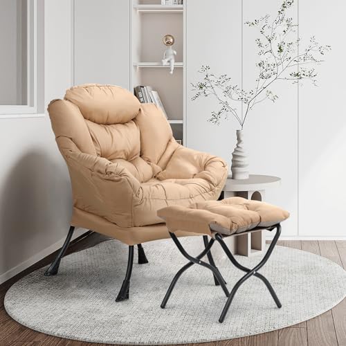 Sillón Lazy con Ottoman Plegable Beige