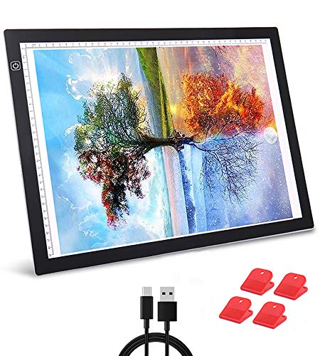 SanerDirect Diamond Painting Light Pad A3, Well-Design Type-C Connection Port, Adjustable Brightness with Clips (Upgraded)