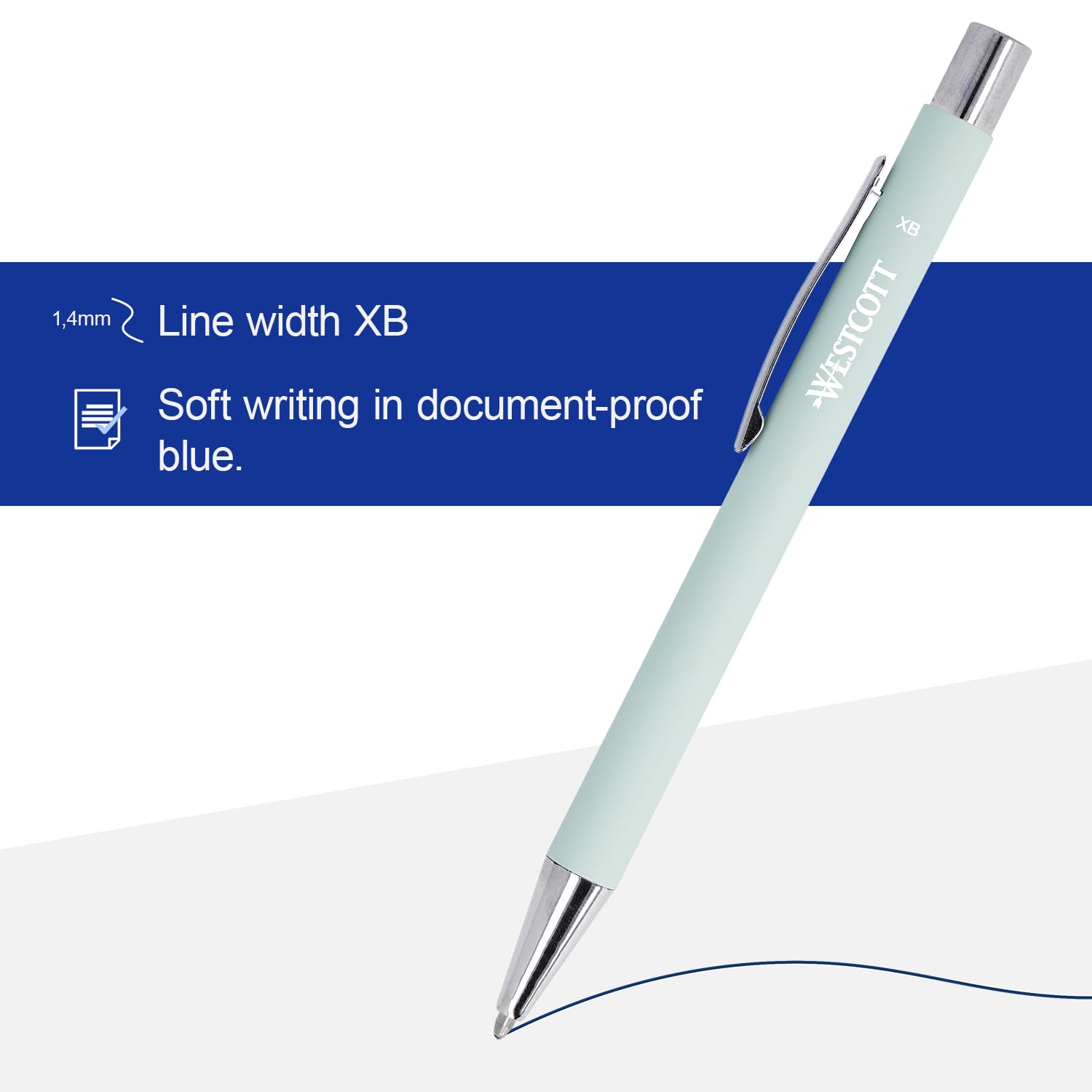 Westcott PRIMESOFT ballpoint pen 5 pieces Mint, 1 count (Pack of 5) - Image 3