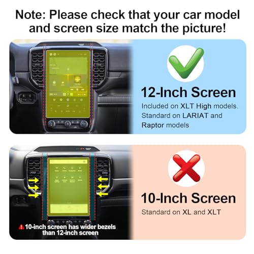 CDEFG For 2024 2025 2026 Ford Ranger Screen Protector - 12 Inch 9H HD Tempered Glass - Ranger (Raptor, Lariat, XLT) Touchscreen Accessories by CDEFG - Used condition - Image 2