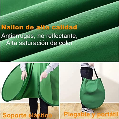VBESTLIFE 56in Round Green Screen Backdrop, Portable Collapsible Webcam Backdrop - Image 3