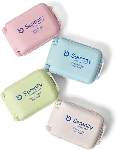 Miniatura 4 de Pastillero portátil con 8 compartimentos, con capacidad para la mayoría de los tamaños de medicamentos, un compartimento grande para vendajes y