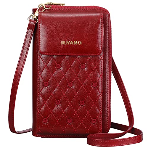 JUYANO Handytasche zum Umhängen, Leder Handytasche mit Geldbörse zum...