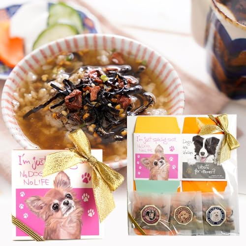 樽の味】犬 好きさんに贈る お茶漬け ワンコさんBOX 紀州南高梅 梅干し と 奥深い麹の出汁が香る逸品 無添加 お茶漬けの素 紀州 南高梅お茶漬け ほうじ茶・煎茶 イヌ いぬ プレゼント グッズ 母 御中元 ギフト人気 のし付き 夏ギフト (組み立て式