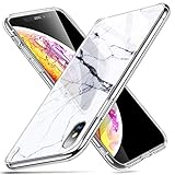 ESR Mimic Tempered Glass Case for iPhone Xs Max，9H Tempered Glass Back Cover [Mimics The Glass Back of iPhone] + Soft Silicone Bumper [Shock Absorption] for iPhone 6.5 inch(White Sierra)