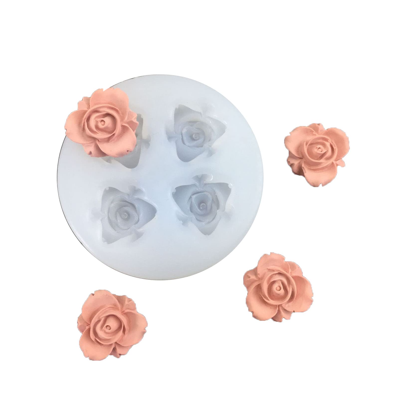 LiRRvb Chocolate Curled Rose Shape Baking Molds Fondant Candy Silicones Texture for Baking Lover Rose Fondant Silicones