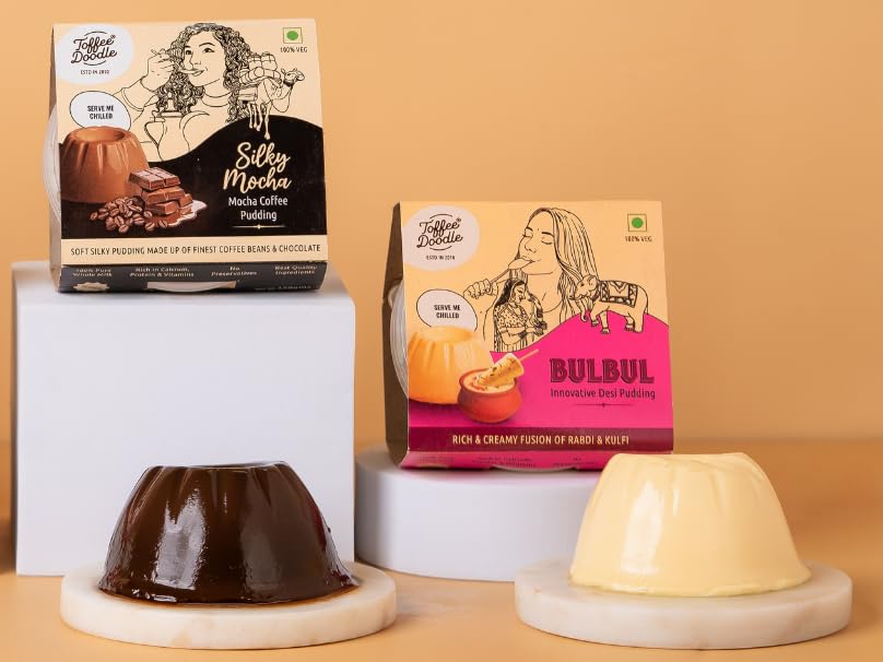 Toffee Doodle Pudding BulBul & Silky Mocha – Box of 4 | Desi Pudding Dessert