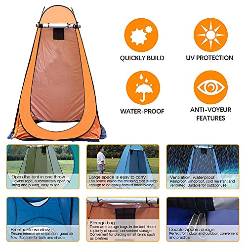 Tienda de ducha pop-up impermeable con aislamiento térmico y cuerpo opaco 2